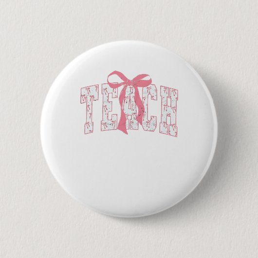 Coquette Boog Potlood Ontwerp Docent Opleiders   Ronde Button 5,7 Cm (Voorkant)