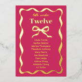 Coquette Boog Retro Trouwzaal Stoelen Plattegrond  Folie Uitnodiging (Voorkant)