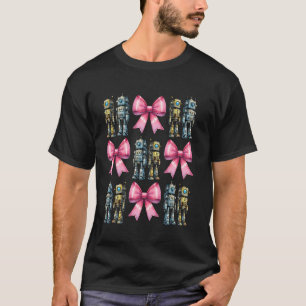 Coquette Boog Robot Moederdag Robotica Roze Lint T-shirt