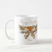 Coquette boog rustieke kerstcadeaus gepersonalisee koffiemok (Links)
