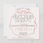 Coquette boog sluimer partij roze verjaardag kaart (Voorkant)