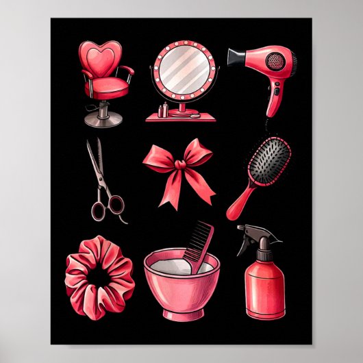 Coquette Boog Valentijnskapsel Stylist Kapper Co Poster (Voorkant)