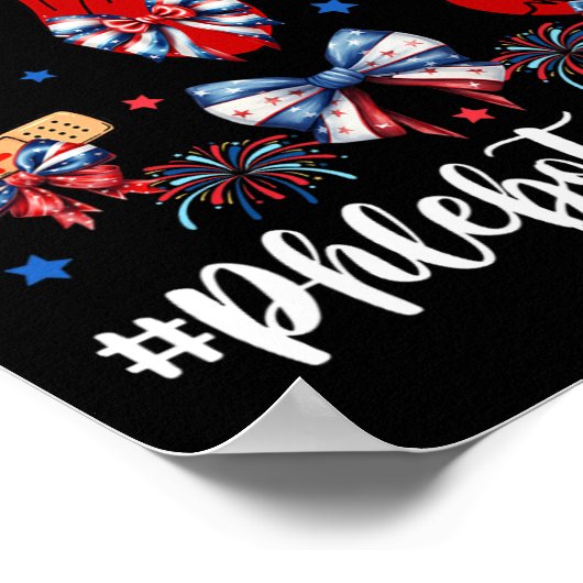 Coquette boog vuurwerk flebotomie gelukkig 4th van poster (Hoek)