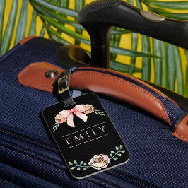 Coquette boog waterverf bagagelabel