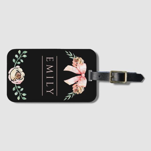 Coquette boog waterverf bagagelabel (Voorkant (horizontaal))