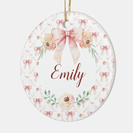 Coquette boog waterverf keramisch ornament (Links)