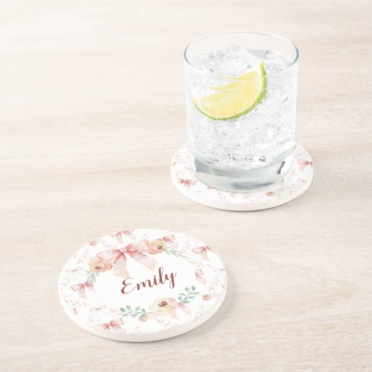 Coquette boog waterverf zandsteen onderzetter (Zijkant)