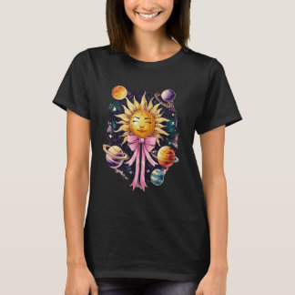 Coquette Boog Zonnestelsel Zon Planeten Astrologie T-shirt