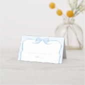 Coquette Bord Blue Bow Trouwdouche Plaatskaartje (Voorkant)