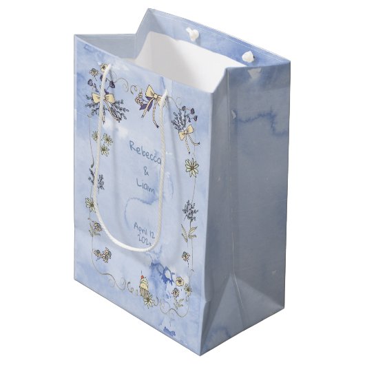 Coquette Border Waterverf Medium Cadeauzakje (Voorkant Gekanteld)