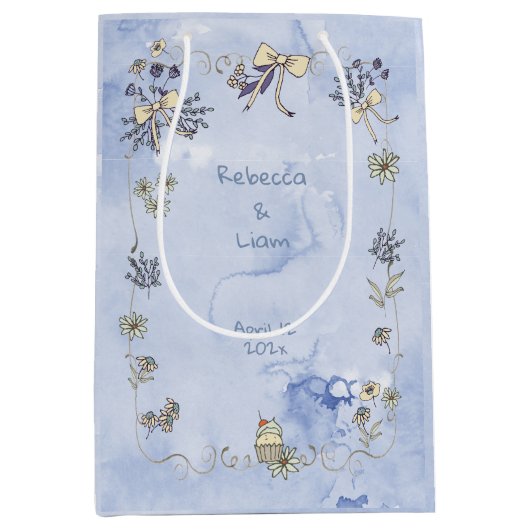 Coquette Border Waterverf Medium Cadeauzakje (Voorkant)