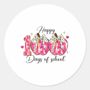 Coquette Bow 100 Dagen School Appels Potlood Meisj Ronde Sticker