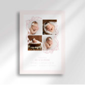 Coquette Bow 4 Frame Photo Birth Announcement Aankondiging