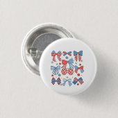 Coquette Bow 4 juli Amerikaanse Patriottische Ronde Button 3,2 Cm (Voorkant /achterkant)