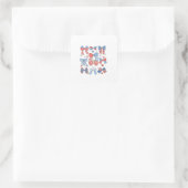 Coquette Bow 4 juli Amerikaanse Patriottische Vierkante Sticker (Tas)