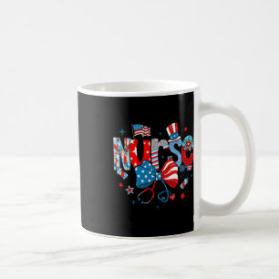 Coquette Bow 4th of July Nurse Nursing USA Flag GI Koffiemok