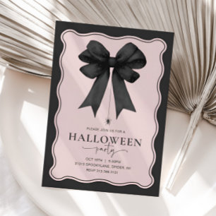Coquette Bow Adult Halloween Party Kaart