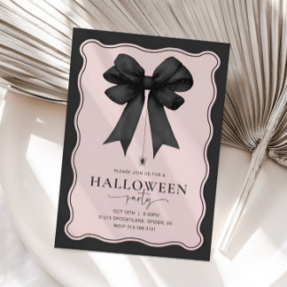 Coquette Bow Adult Halloween Party Kaart