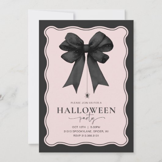 Coquette Bow Adult Halloween Party Kaart (Voorkant)