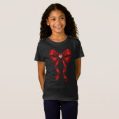 Coquette Bow Aesthetic Red Ribbon Heart Valentines T-shirt (Voorkant volledig)