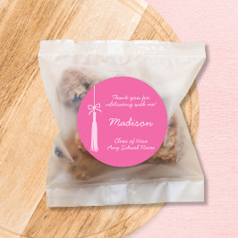 Coquette Bow Afstudeerder Tassel Roze 2025 Afstude Ronde Sticker