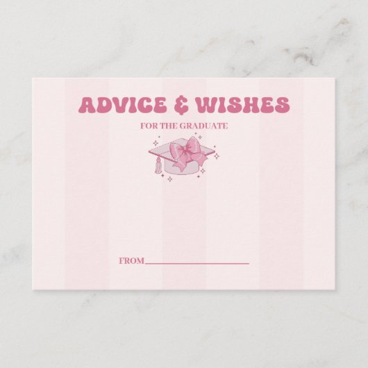 Coquette Bow Afstuderen Advies en wensen Informatiekaartje (Voorkant)