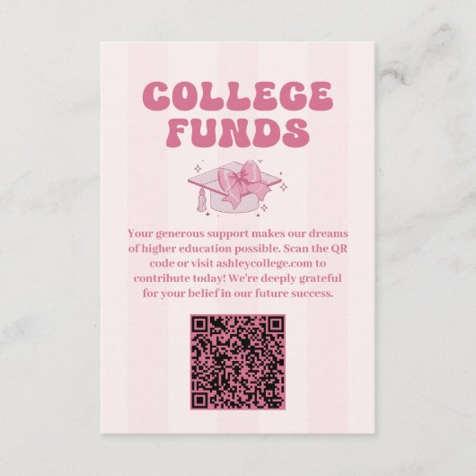 Coquette Bow Afstuderen College Fondsen Informatiekaartje (Voorkant)