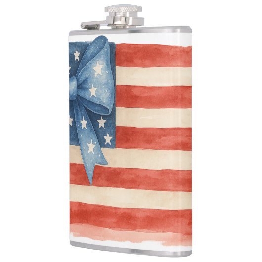 Coquette Bow American Flag Waterverf 4 juli Heupfles (Links)