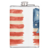 Coquette Bow American Flag Waterverf 4 juli Heupfles (Achterkant)
