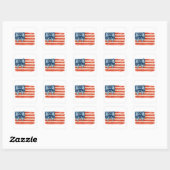 Coquette Bow American Flag Waterverf 4 juli Vierkante Sticker (Vel)