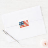 Coquette Bow American Flag Waterverf 4 juli Vierkante Sticker (Envelop)
