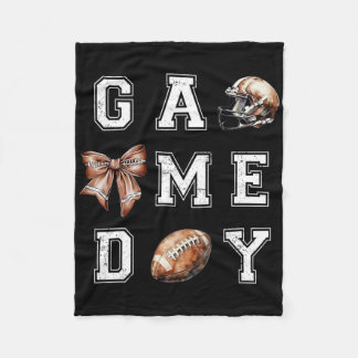 Coquette Bow American Football Game Day Thanksgivi Fleece Deken
