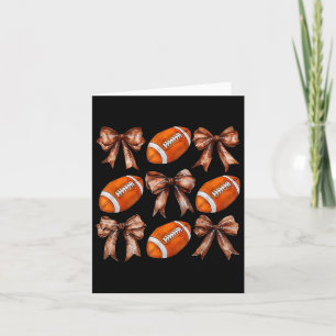 Coquette Bow American Football Game Day Thanksgivi Kaart