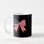 Coquette Bow Amerikaanse Vlag Patriottische Bow 4 Koffiemok (Links)