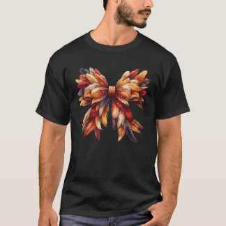 Coquette Bow Autumn Herfst Y alle bladeren Thanksg T-shirt