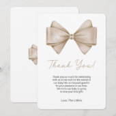 Coquette Bow Baby shower Bedankt Card Kaart (Voorkant / Achterkant)