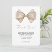 Coquette Bow Baby shower Bedankt Card Kaart (Staand voorkant)