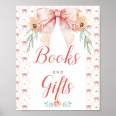 Coquette Bow Baby shower Boeken en geschenken Post Poster (Voorkant)