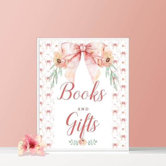 Coquette Bow Baby shower Boeken en geschenken Post Poster