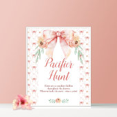 Coquette Bow Baby shower Fopspeen Hunt Poster
