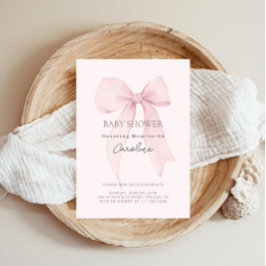 Coquette Bow-Baby shower Kaart