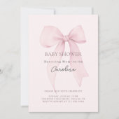 Coquette Bow-Baby shower Kaart (Voorkant)