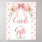 Coquette Bow Baby shower Kaarten en geschenken Pos Poster (Voorkant)