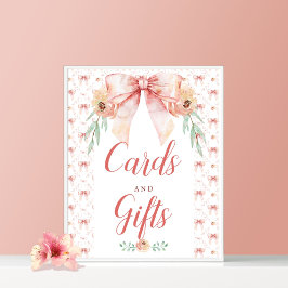 Coquette Bow Baby shower Kaarten en geschenken Pos Poster