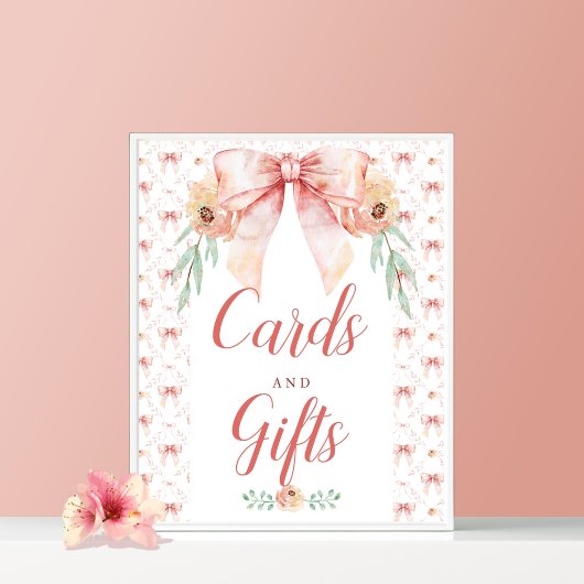 Coquette Bow Baby shower Kaarten en geschenken Pos Poster