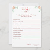 Coquette Bow Baby shower Wishes voor Baby Kaart (Voorkant)