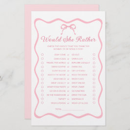 Coquette Bow Baby shower zou ze liever spel