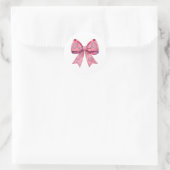 Coquette Bow Badminton Shuttle Racket Roze Lint Ronde Sticker (Tas)