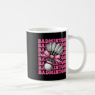 Coquette Bow Badminton Speler Shuttle Meisje Mama Koffiemok