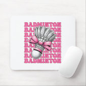Coquette Bow Badminton Speler Shuttle Meisje Mama Muismat (Met muis)